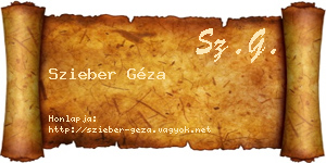 Szieber Géza névjegykártya